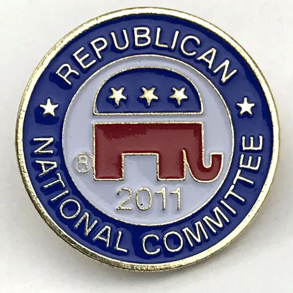 Republican National Committee 2011 Pin Gold Tone Enamel Elephant Political